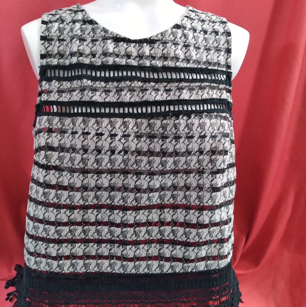 Black and White Lush Top